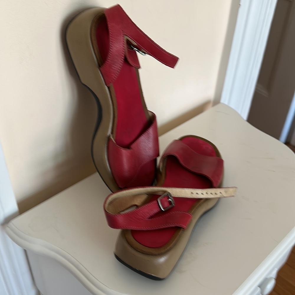 Dansko red leather sandal size 38/8